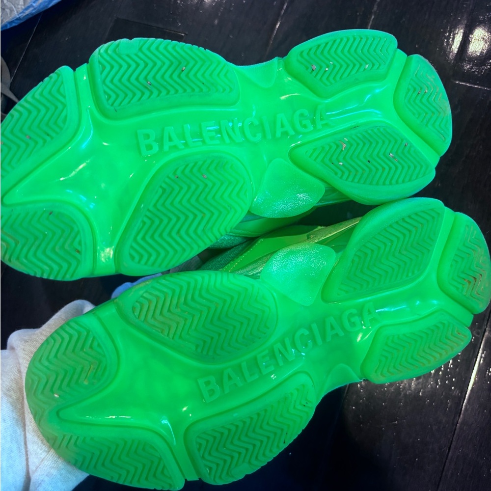 Balenciaga Triple S EU 37 Green Chunky Sneakers - Picture 6 of 9
